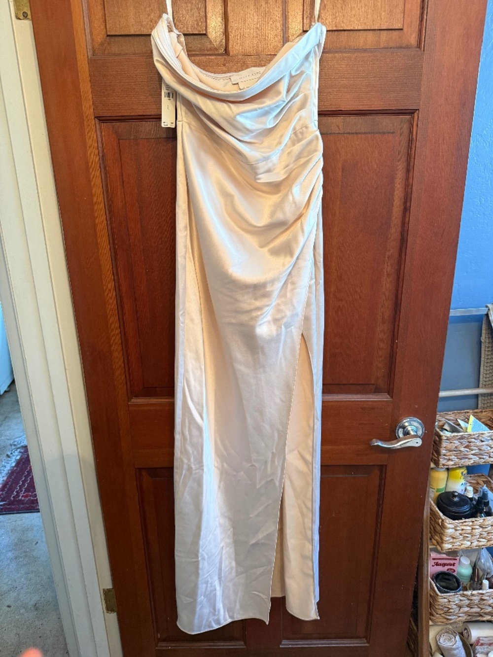 BHLDN Strapless Slit Gown